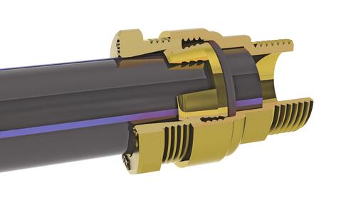 Raccord laiton droit mâle pour tube PE Ø20 M15/21